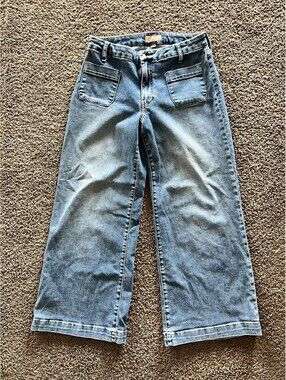 Kut from the Kloth Meg Wide Leg Jeans Med Wash High Rise Size 8 Patch Pockets